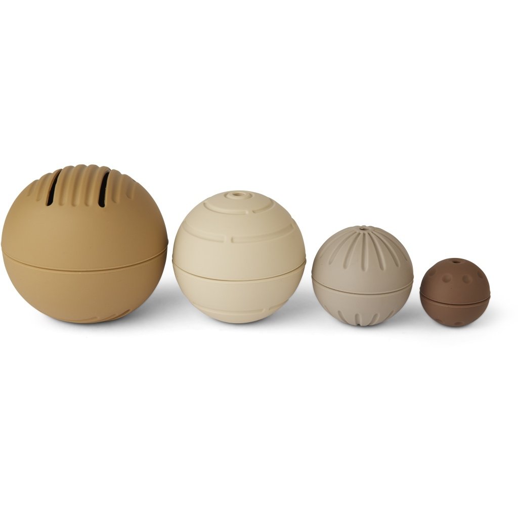 Siliconen ballen set 4 stuks bruin mix