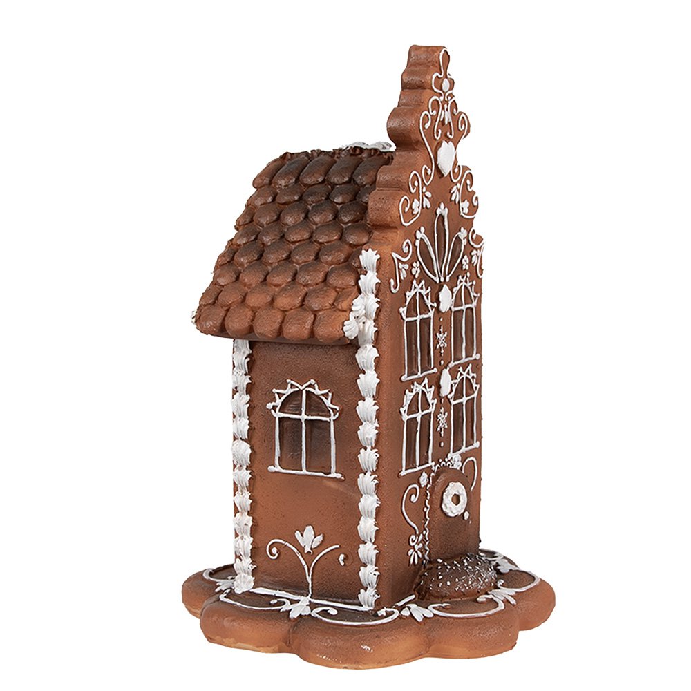 Gingerbread house with LED 20 cm Brown Polyresin Gingerbread house