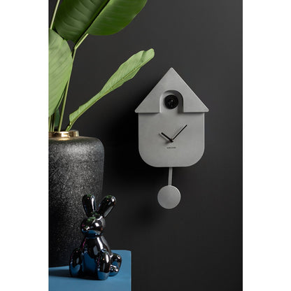 Wandklok koekoek 41x22 cm zilver plastic
