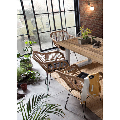 Eettafel mangohout 200x100 cm industrieel