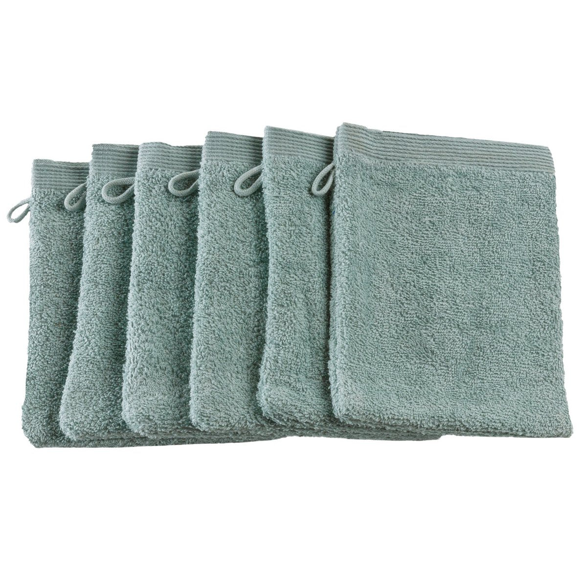 Washandje 16x22 cm zeegroen katoen