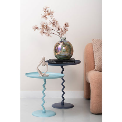 Bijzettafel Zig Zag blauw 44x52 cm ijzer