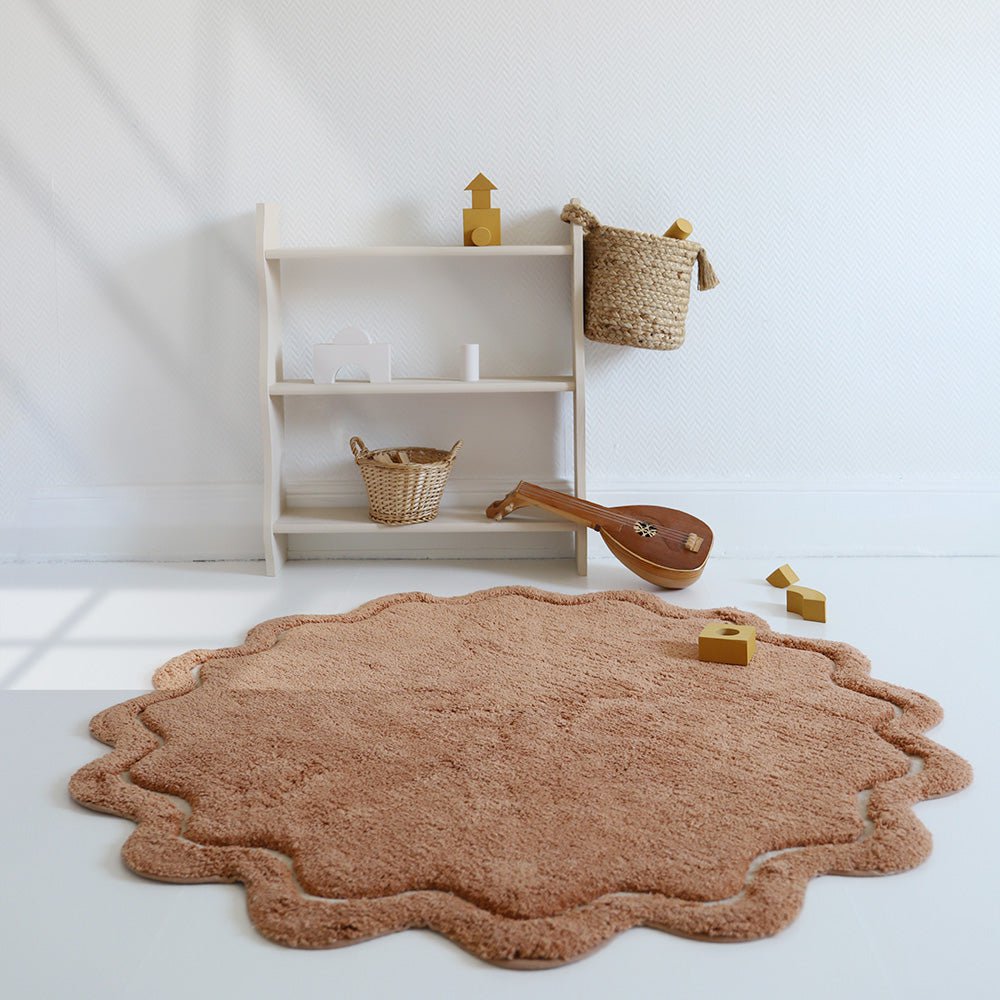 Kindertapijt rond 110 cm katoen wasbaar