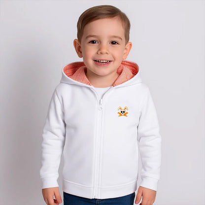 Sweatshirt biologisch katoen wit oranje
