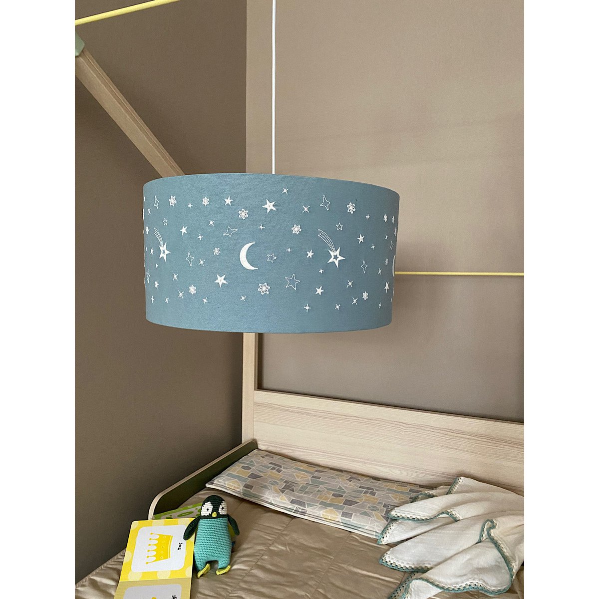 Plafondlampenkap 40 cm vintage blauw