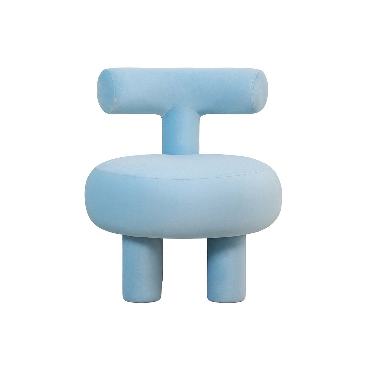 Fauteuil fluweel blauw 58x67 cm