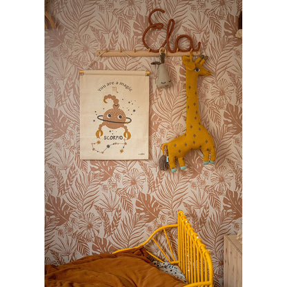 Wanddecoratie kinderkamer sterrenbeeld schorpioen 40x50 cm katoen