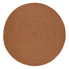 Vloerkleed rond 140 cm wol katoen toffeebruin
