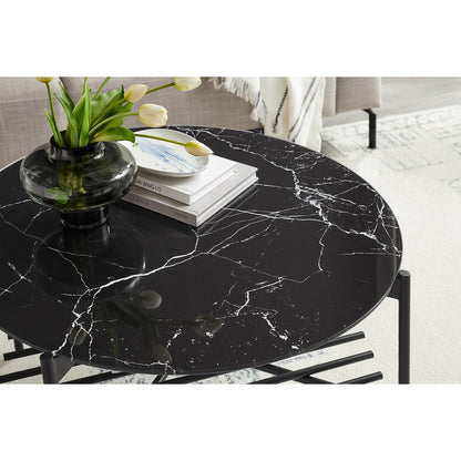 Salontafel rond Ø 84 cm zwart metaal