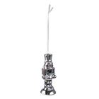 Kersthanger notenkraker 10 cm zilver porselein