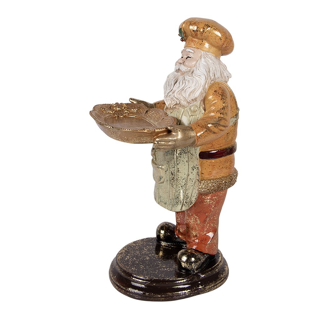 Kerstman beeld 15x18x31 cm beige kunststof