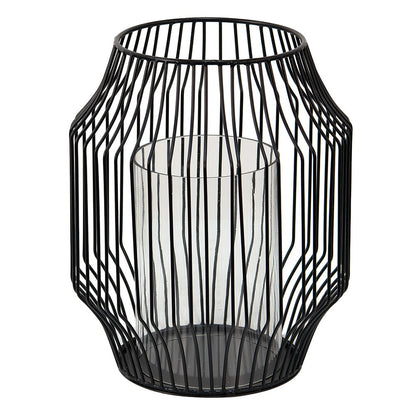 Windlicht Ø 23x28 cm zwart metaal