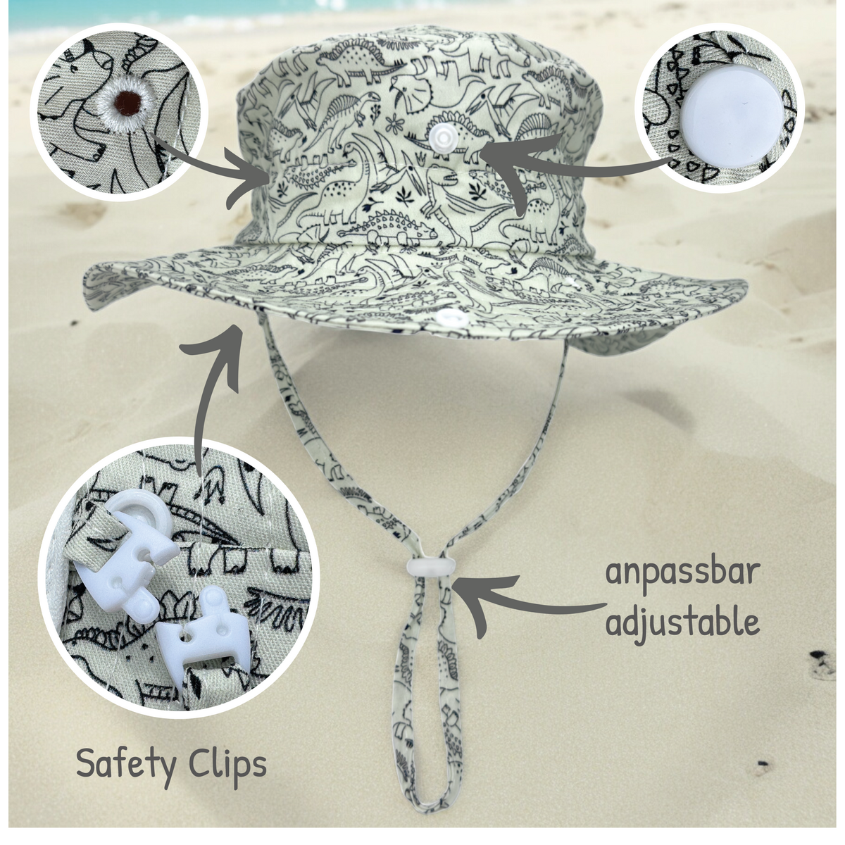 Baby Dino Zonnehoed 6 Tot 24 Maanden Kinderzonnehoed