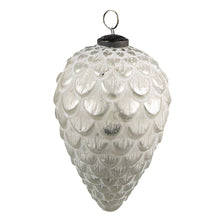 Christmas Ball Ø 10 cm Silver White Glass Christmas Decoration
