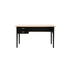 Schrijftafel 140x60x75 cm bruin zwart MDF hout