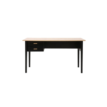 Schrijftafel 140x60x75 cm bruin zwart MDF hout