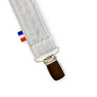 Organic cotton teddy pacifier clip white