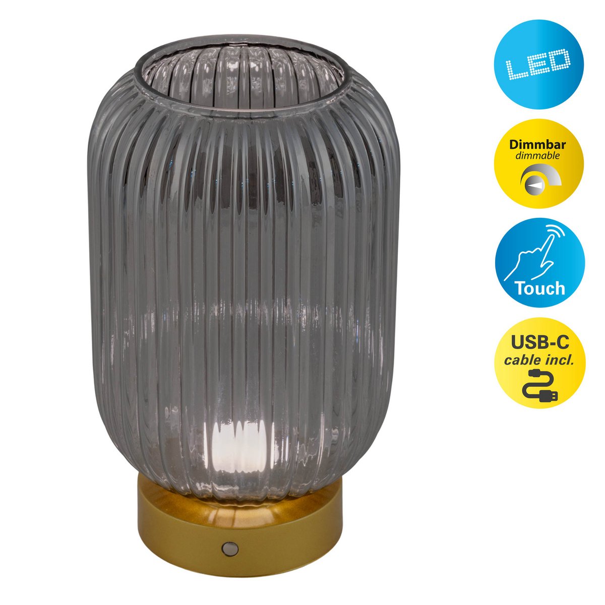 Ackitical Lamp "Luise" gold, classic, gold, with integrated LED, warm white
