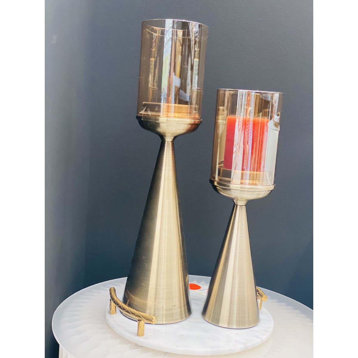 Kandelaar glas goud 50 cm