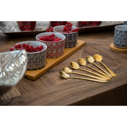 Dessertlepels 6 stuks goud bloemdetail