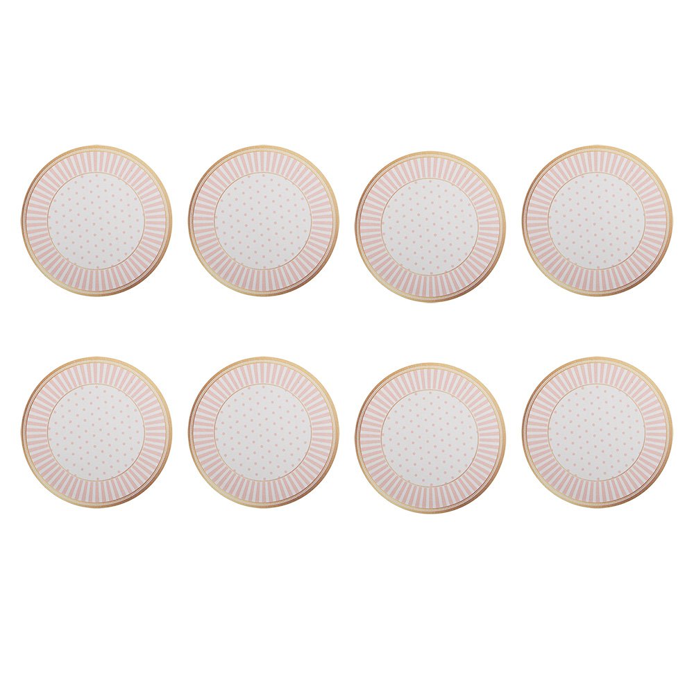 Coasters for Glasses Ø 10x4 cm Beige Plastic