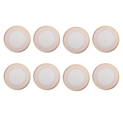 Coasters for Glasses Ø 10x4 cm Beige Plastic