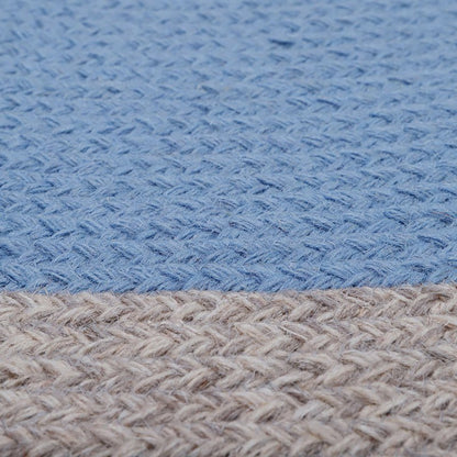 NOLAN BLAUW kindervloerkleed van gevlochten wol