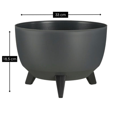 Plantenbak Doppio 33 cm antraciet gerecycled plastic
