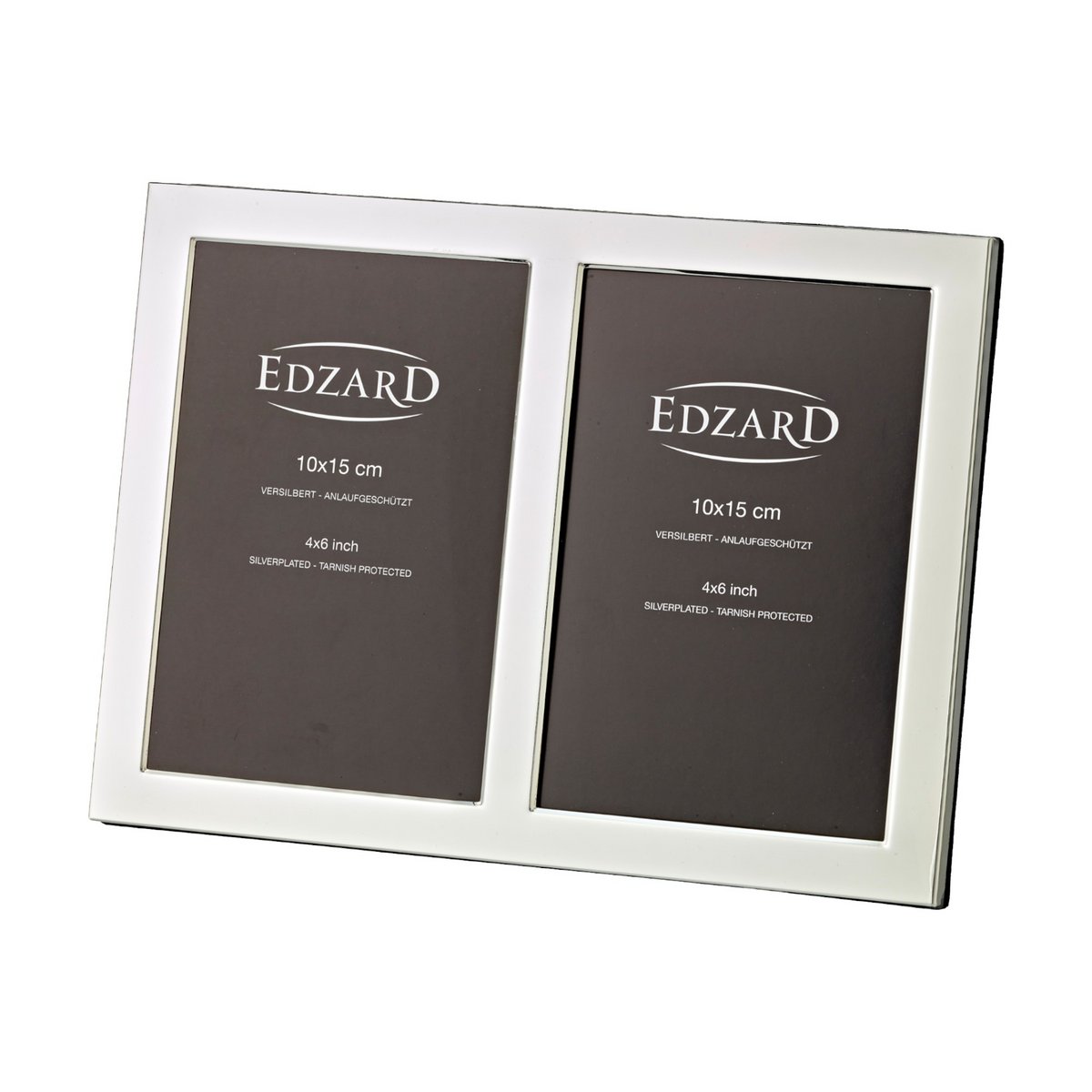 Fotolijst dubbel 10x15 cm staal zilver