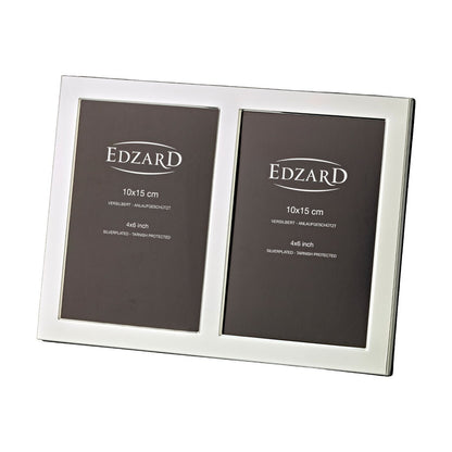 Fotolijst dubbel 10x15 cm staal zilver