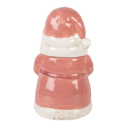 Voorraadpot Kerstman Ø15x26 cm roze keramiek
