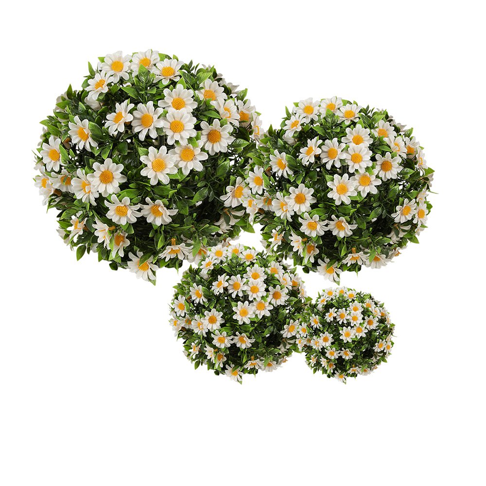 Buxus bol Ø 17 cm Wit Groen Kunststof