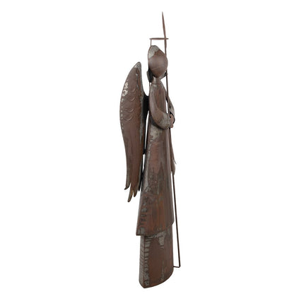 Kerstdecoratie Beeld Engel 48x18x133 cm Bruin Metaal