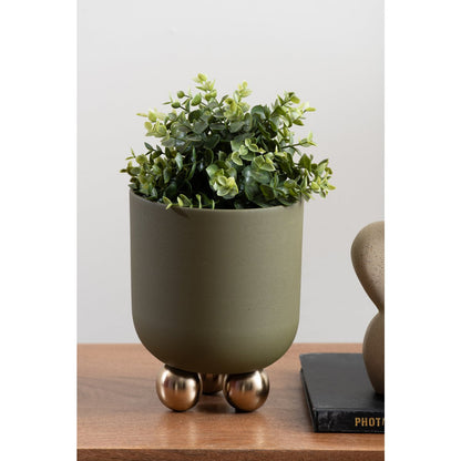 Plantenpot Estilo Klein 19 cm groen metaal