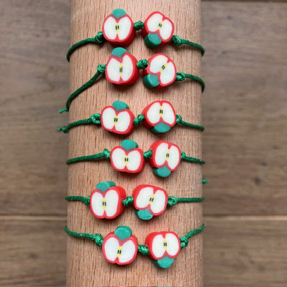 Kinderarmband appelgroen handgemaakt Nepal