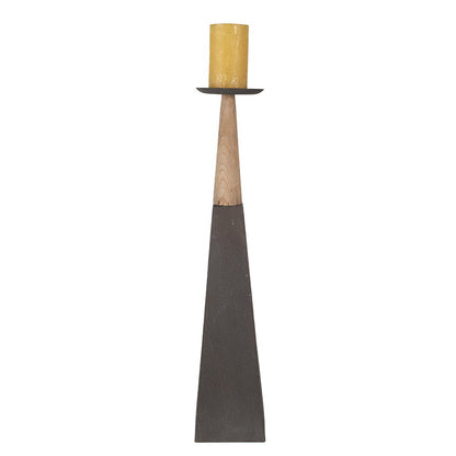 Kandelaar 60 cm Grijs Bruin Hout Kaarsenhouder