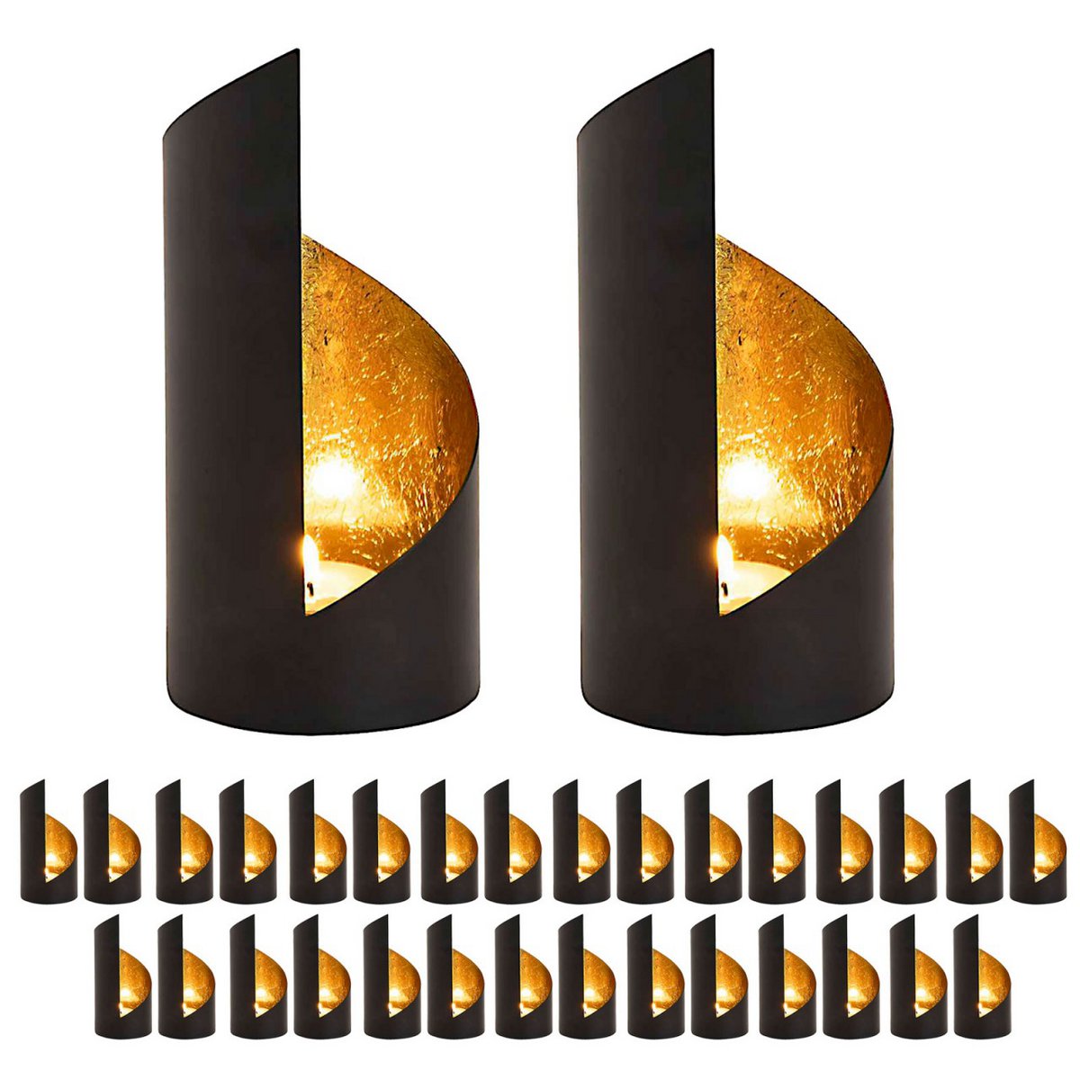 Kaarsenhouder 32 Delige Set 2 X 16 Groene Lichthouders