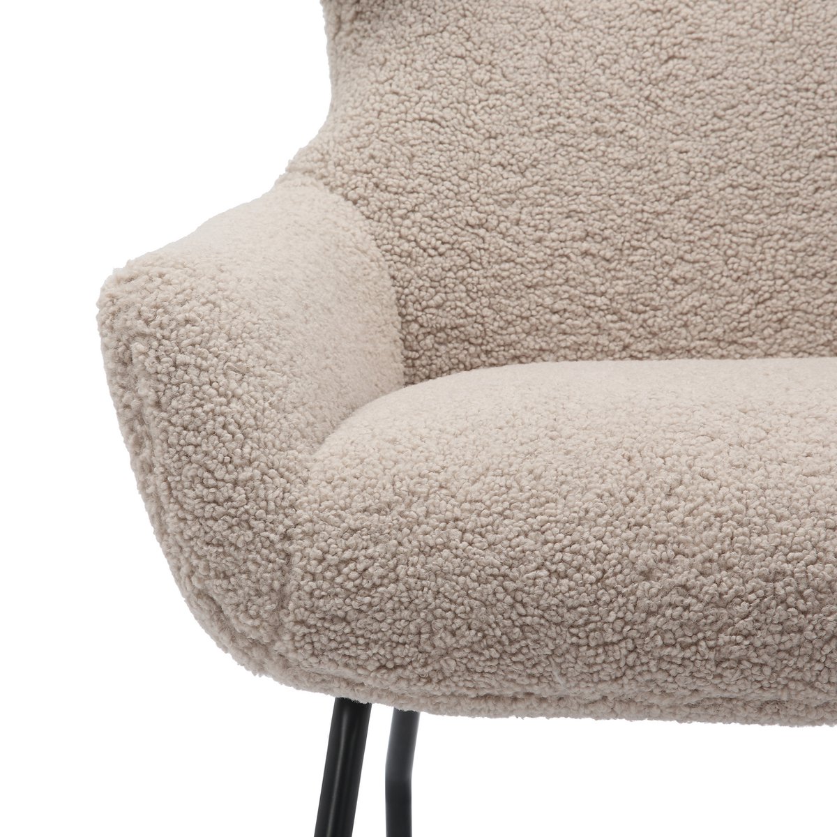 Fauteuil en kruk teddybont taupe