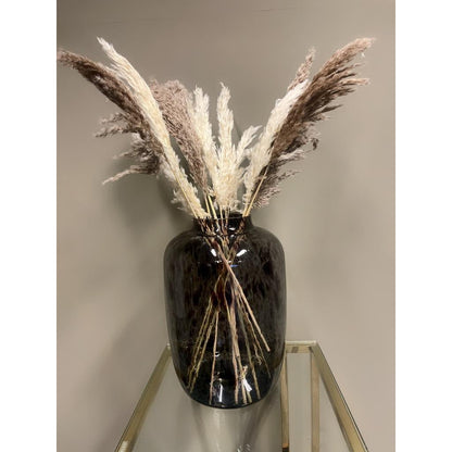 Vaas smoke glas 21x29 cm bruin goud