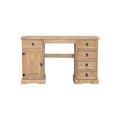 Schreibtisch dennenhout 5 laden kast met deur