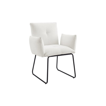 Fauteuil bouclé wit 73,5x64,5x87 cm