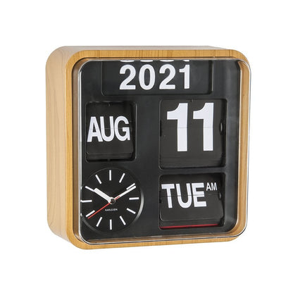 Wandklok Karlsson Mini Flip tijd dag datum