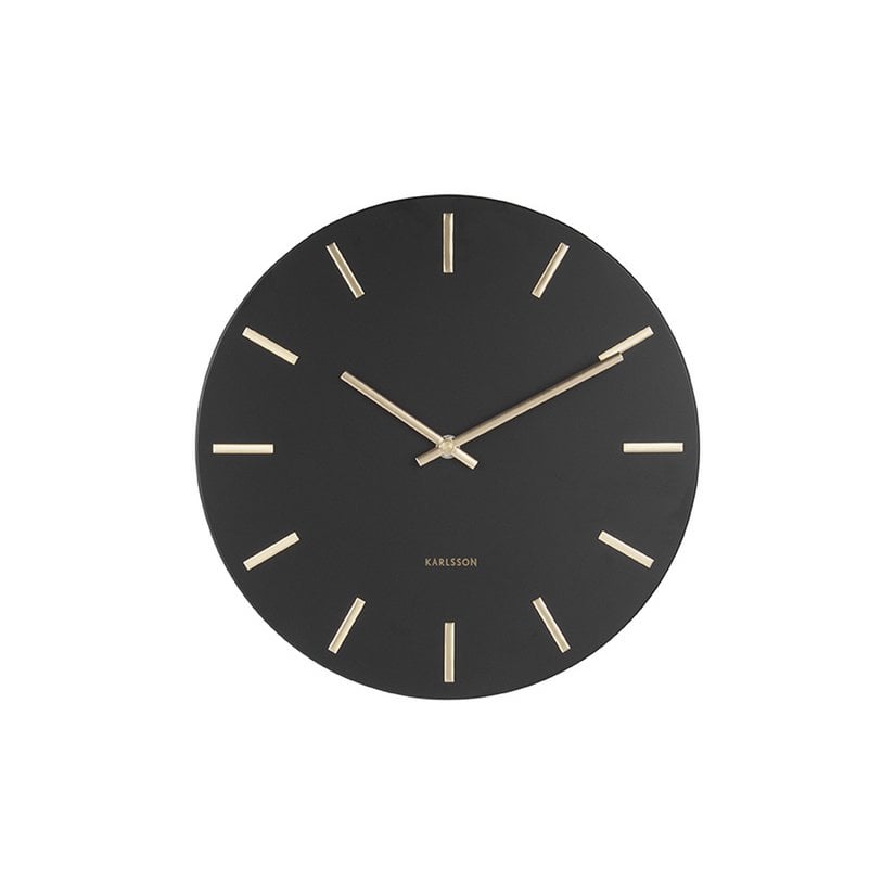 Wandklok 3 cm goud