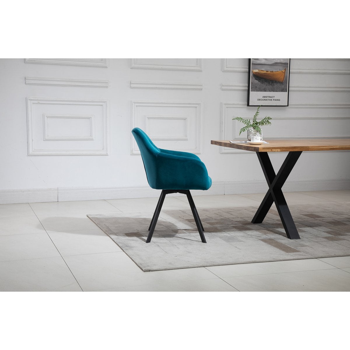 Armchair with 360° swivel function Turquoise