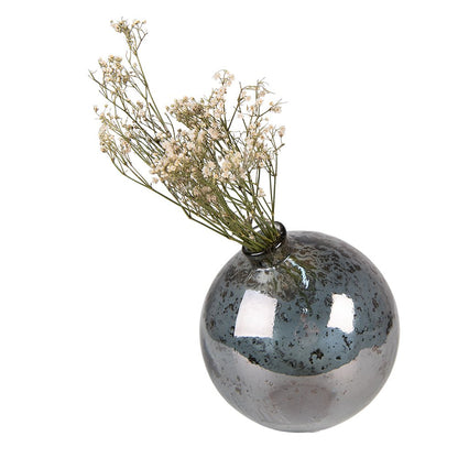 Vase Ø 13x13 cm Grey Glass Glass Vase