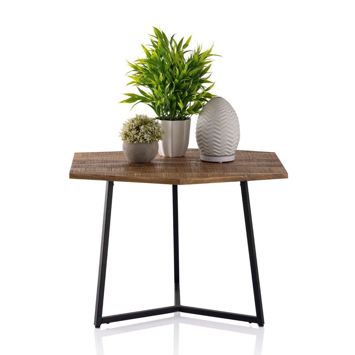 Zije Salontafel 56 X 48 Cm Metalen Frame Zwart Duurzaam
