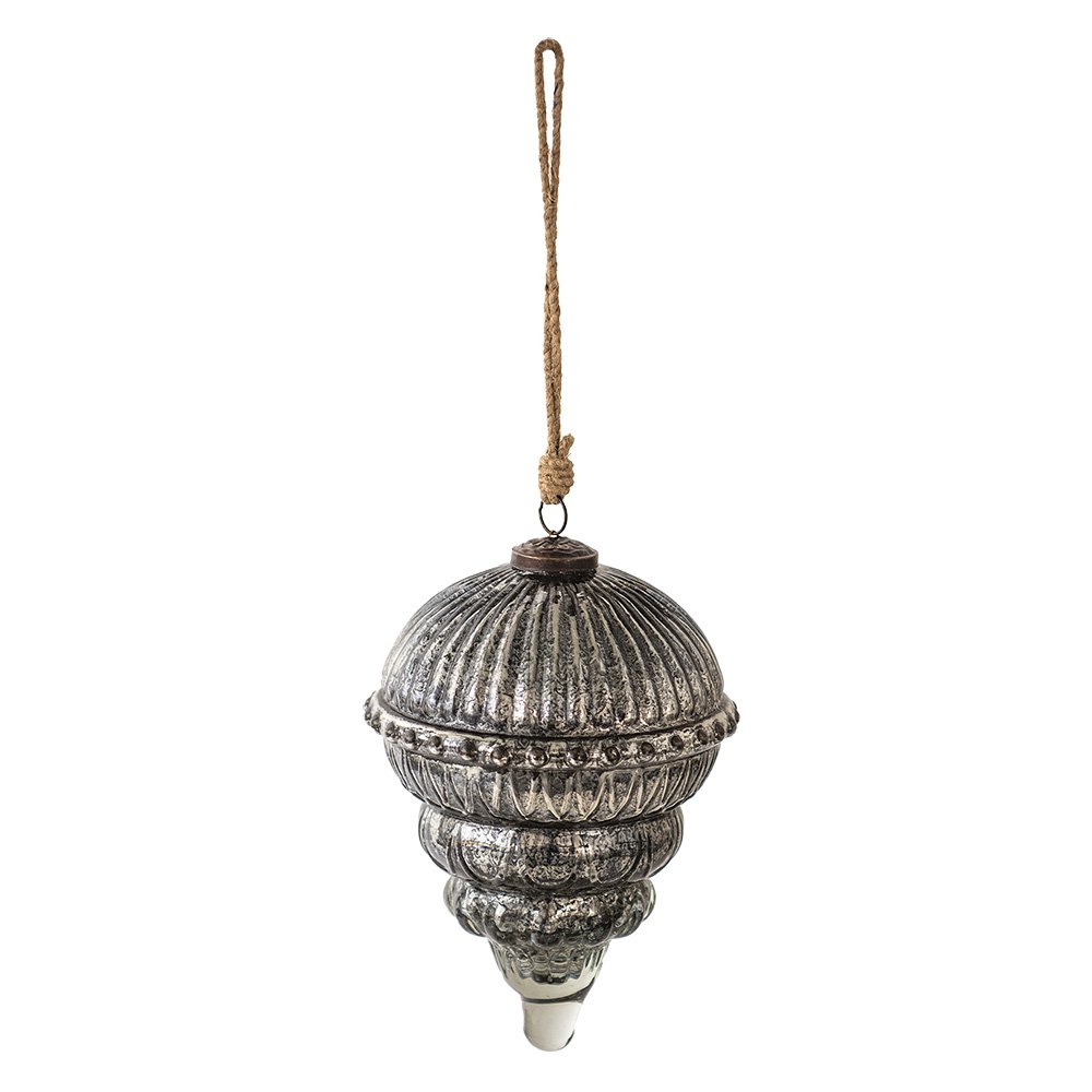 Kerstbal XL Ø 14 cm zilver glas