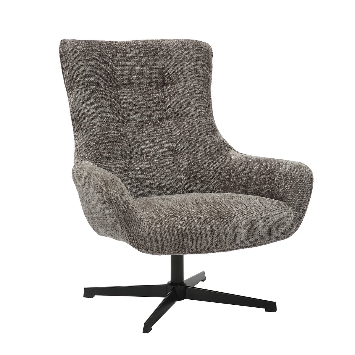 Fauteuil chenille donkergrijs 81x85x103 cm