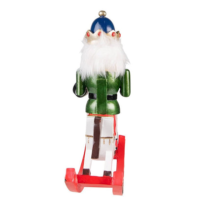 Notenkraker beeld 29 cm wit groen polyresin