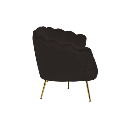 Shell 3-seater sofa in black velvet